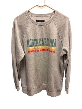 State of Mine "North Carolina" Vintage Style Crewneck Sweatshirt - Grey